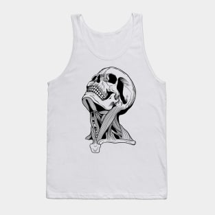 Breath of death, Anatomical Skull Line Drawing. Tank Top